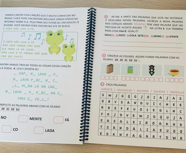 Livro de atividades Kit Papagaios - método simples e eficaz de ensino de Língua Portuguesa para crianças