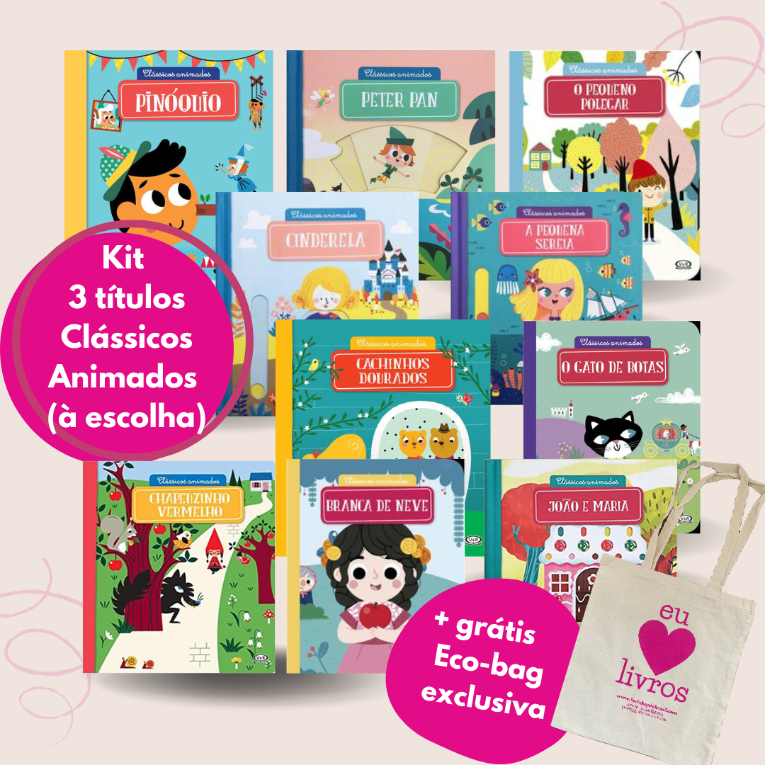 Kit 3 livros Coleção Clássicos Animados